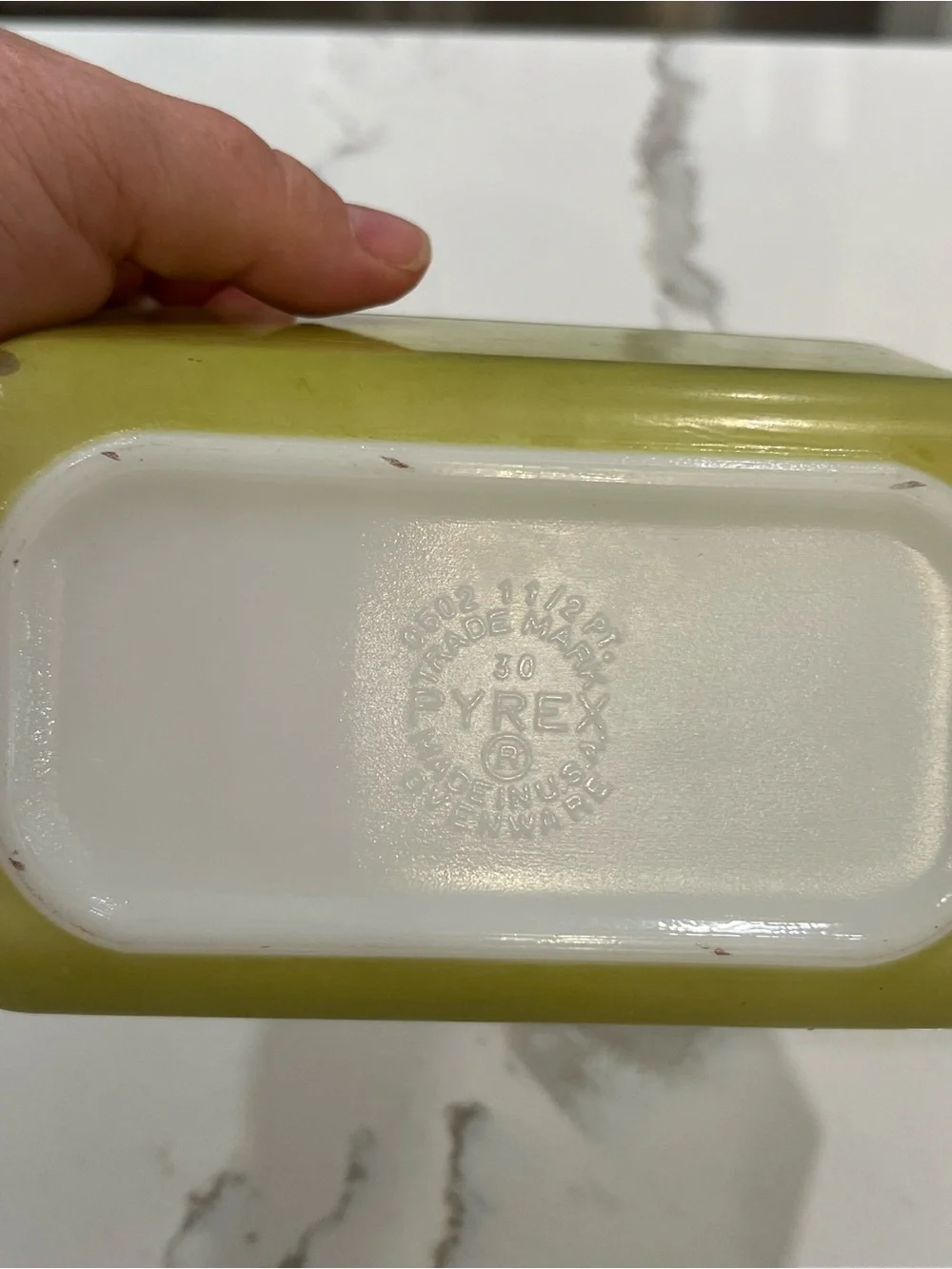 Vintage Pyrex #0502 Lime Green Refrigerator Dish Mini Loaf Pan/Dish Made in USA